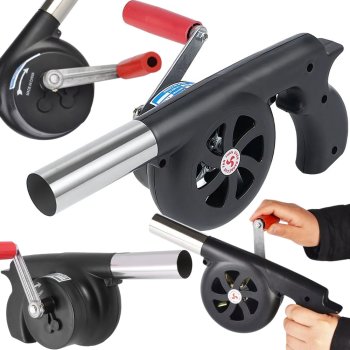 Ручной воздуходув для розжига гриля, камина, печи, мощный, черный