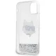 Karl Lagerfeld iPhone 11 / XR vāciņš Liquid Glitter Choupette Head, sudraba