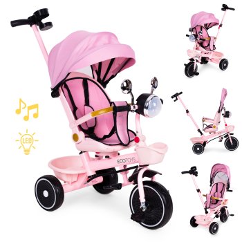 Детский трехколесный велосипед ECOTOYS с поворотным сиденьем и...