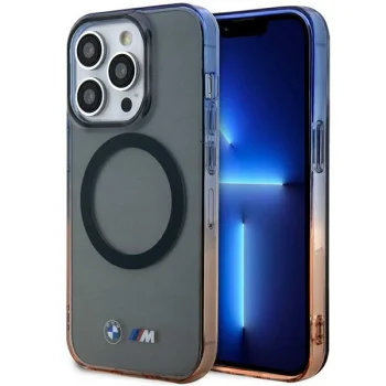Чехол BMW для iPhone 14 Pro Max Gradient Bumper MagSafe, серый