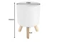 Balts puķupods uz koka kājiņām, 14 cm