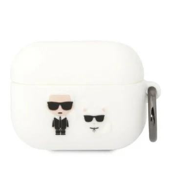 Karl Lagerfeld Silicone Karl & Choupette AirPods Pro maciņš, Balts