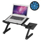 Adjustable Laptop Table for Bed with Cooling Fan and Mouse Pad