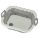 Saliekama silikona bļoda / griešanas dēlis / izlietne 4in1 5.5L, balta/pelēka