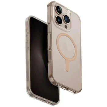 Чехол Uniq Clario Magclick Charging для iPhone 16 Pro, Прозрачный/Золотой