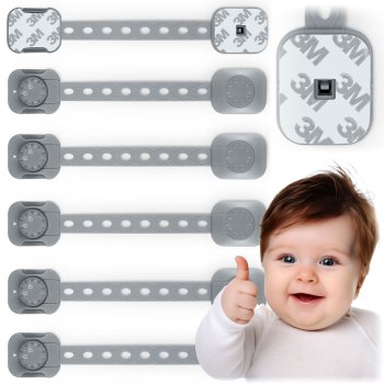 Skapīšu drošības slēdzenes Ricokids 798201, 6 gab., pelēkas