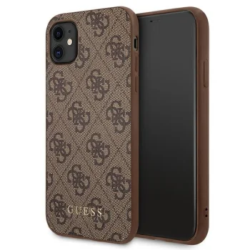 Чехол Guess 4G Metal Gold Logo для iPhone 11 / XR, коричневый
