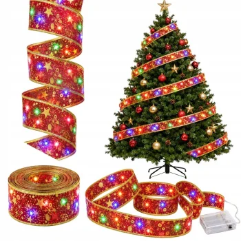 Ziemassvētku LED lente eglītei, 4m, 40 LED, sarkana