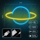 LED Neon Sign Saturn Planet Light Forever Light FLNE11 for Wall Decor, Yellow Blue