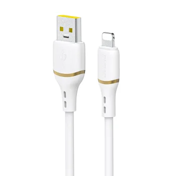 Кабель Dudao L25L USB-A - Lightning 1м 30W силиконовый, белый