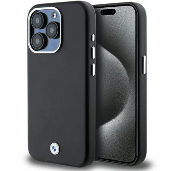 BMW iPhone 15 Pro vāciņš Signature Wrapped Metal MagSafe, melns