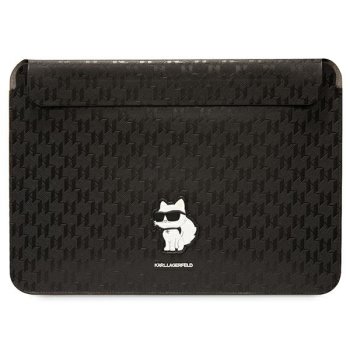 Karl Lagerfeld Saffiano Monogram Choupette maciņš portatīvajam datoram 14", melns