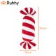 Ruhhy Christmas Candy Pillow Decoration 27031, Soft Plush Holiday Accent, red & white