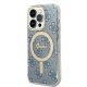 Apple iPhone 14 Pro Max 6.7\" Guess 4G Print MagSafe Case Cover (GUBPP14XH4EACSB) + Charger, Blue