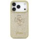 Guess iPhone 17 Pro vāciņš Fixed Glitter Big 4G, zelta