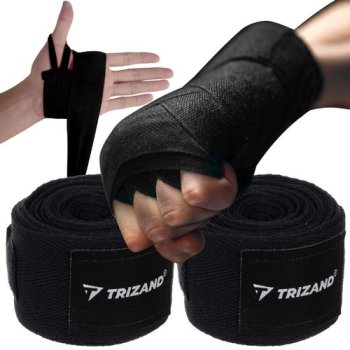 Боксерские бинты Trizand 4м x 5см, 2 шт., черные