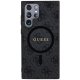 Guess 4G Collection Leather Metal Logo MagSafe Case for Samsung Galaxy S24 Ultra, Black