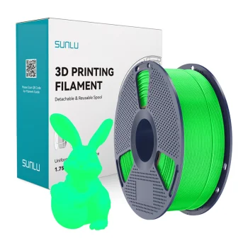 3D printera kvēldiegs Sunlu PLA Glow FG 1.75 mm 1 kg, tumsā spīdošs, zaļš
