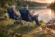Saliekams makšķerēšanas krēsls ar roku balstiem un glāžu turētāju, tumši zils