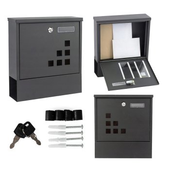 Настенный почтовый ящик ModernHome с газетницей, оцинкованная сталь,...