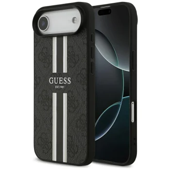 Чехол Guess 4G Printed Stripes MagSafe для iPhone 17 Air – чёрный