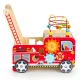 Ecotoys TL09025 koka izglītojošais stumjamais ratiņš Ugunsdzēsēju auto