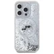 Karl Lagerfeld iPhone 15 Pro Max vāciņš Liquid Glitter Karl & Choupette, caurspīdīgs