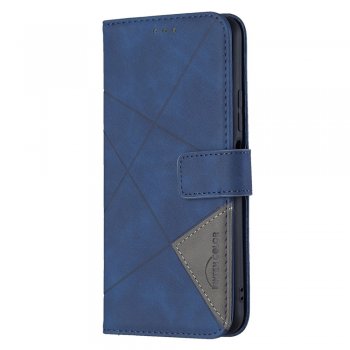 Xiaomi Mi 11 Lite Geometric Texture Wallet Stand Leather Phone Book Case Cover, Blue | Telefona Vāciņš Maciņš...