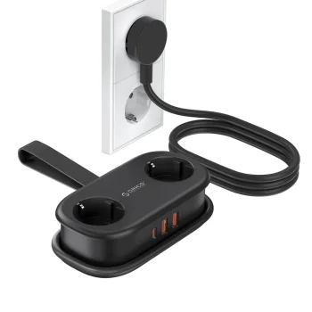 Сетевой фильтр Orico AP3 20W GaN 5в1 2x AC 2x USB-A 1x USB-C, черный