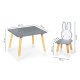Ecotoys WH141 bērnu galds ar 2 krēsliem, zaķīšu motīvs