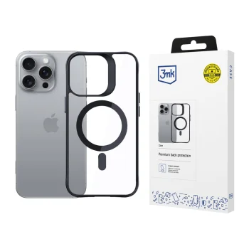 3Mk Protection Satin Armor MagCase for iPhone 16 Pro, Clear/Black