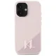 Karl Lagerfeld iPhone 16 Case Silicone Shadow Metal Initial MagSafe, Pink