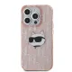 Karl Lagerfeld iPhone 15 Pro Max vāciņš IML Choupette Head & Monogram, rozā