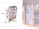 Bērnu spēļu koka leļļu māja ar mēbelēm konstruktors, 80cm | Wooden Play Dollhouse with Furniture
