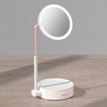 Baseus Pastāvīgā Dienas Nakts Gaismas Lampa Apgaismojums ar Plauktiņu, Balta | LED Selfie Ring Desktop Light Flash...