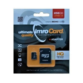 Imro atmiņas karte 256GB microSDXC Class 10 UHS-3 ar adapteri, melna