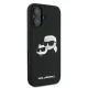 Karl Lagerfeld Silicone Double Heads Print MagSafe vāciņš iPhone 16, melns