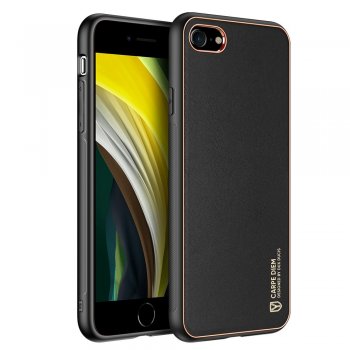 Apple iPhone 8 / 7 / SE (2020) (2022) 4.7" Dux Ducis Yolo Elegant Case Cover Soft TPU and PU Leather, Black | Telefona...