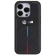 BMW iPhone 15 Pro Case Stamped Tricolor Stripe, Black