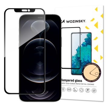 5D Aizsargstikls Apple iPhone 14 / 13 / 13 Pro / SE (2025) / 16e / 17e 6.1'', Melns Pilna Pārklājuma (Tempered Glass)