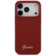 Guess iPhone 17 Pro vāciņš Silicone Script Metal Logo MagSafe, sarkans
