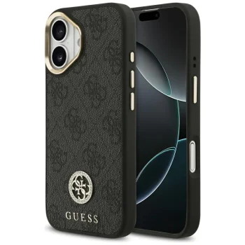Чехол Guess для iPhone 17 4G Strass Logo MagSafe, черный