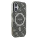 Guess iPhone 16 vāciņš IML 4G Background MagSafe, brūns