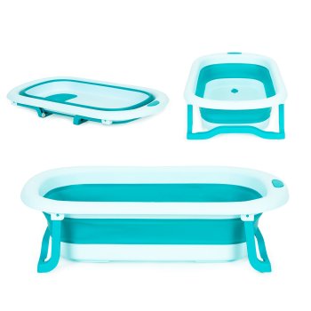Saliekama bērnu vanniņa ECOTOYS ar korķi ceļojumiem, zila