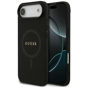 Guess Saffiano Classic Logo MagSafe vāciņš iPhone Air Black