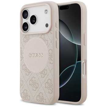 Чехол Guess 4G Circle Classic Logo MagSafe для iPhone 17 Pro - Розовый