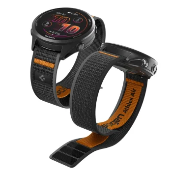 Ремешок Spigen Athlex Air для Garmin 22 мм Quick Release, черно-оранжевый