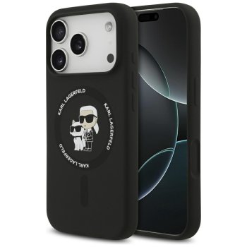 Karl Lagerfeld iPhone 17 Pro Case Silicone Karl & Choupette Ring MagSafe, Black