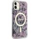 Guess iPhone 11 / XR vāciņš Flower MagSafe, rozā
