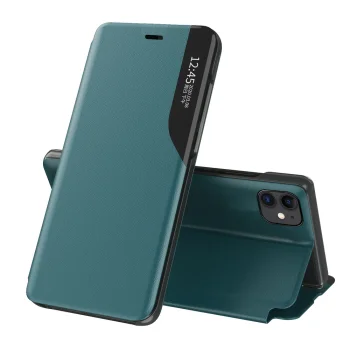 Чехол-книжка для iPhone 13 Pro Max Hurtel Eco Leather View Case с подставкой, зеленый